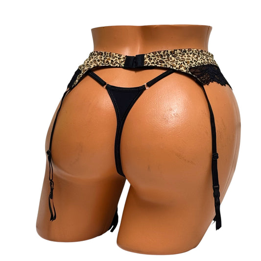 Luxe Garter Sets - Black / Leopard Diva Bikini