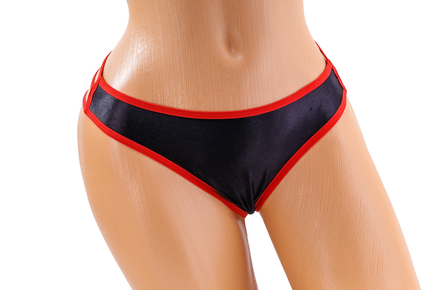 Triple Strap Thong – Red / Black Diva Bikini