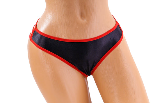 Triple Strap Thong – Red / Black Diva Bikini