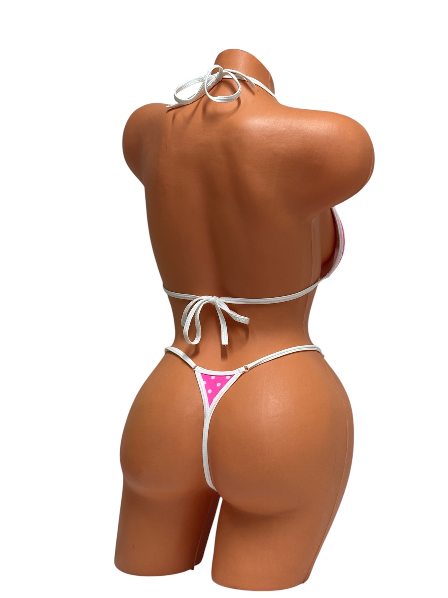 Push-Up G-String Bikini Set – Pink / White Diva Bikini