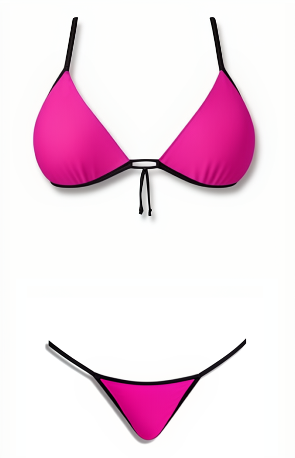 Push-Up G-String Bikini Set – Pink / Black Diva Bikini