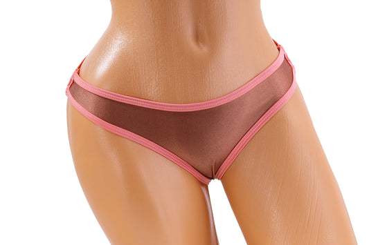 Triple Strap Thong – Pink / Brown