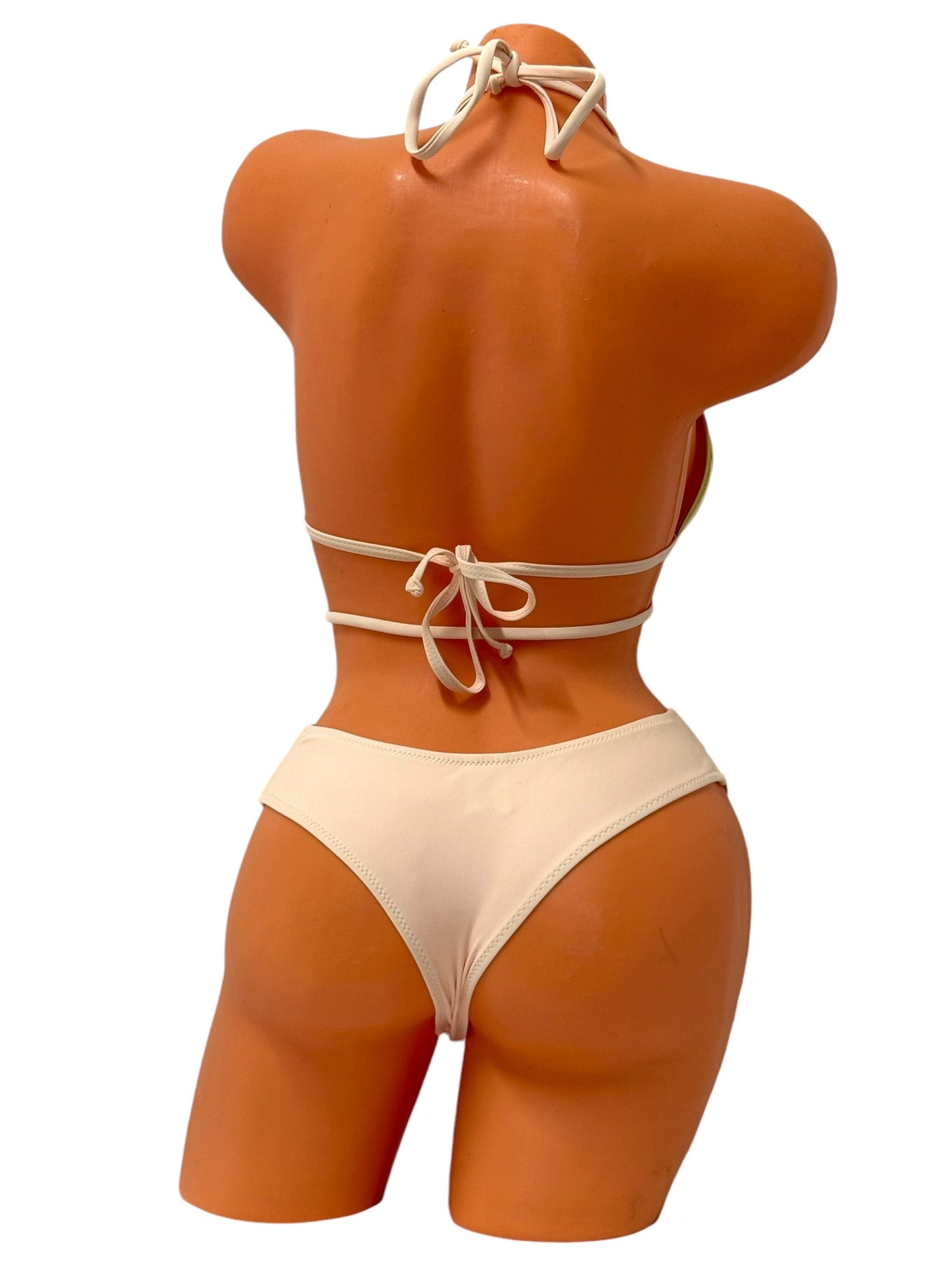Push-Up Triple Strap Brazilian Bikini Set – Begie / Gold Diva Bikini