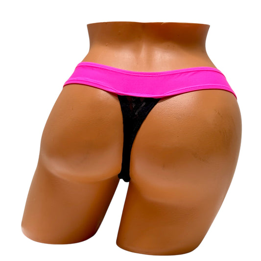 Essential Thongs - Black / Pink Diva Bikini