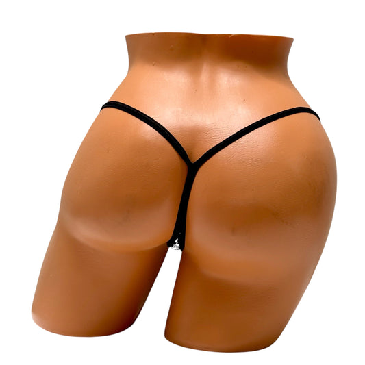 Y-Back Thong – Leopard / Black Diva Bikini