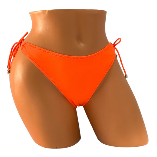 Elegant Tie Thong Bikini Bottom – Orange Diva Bikini
