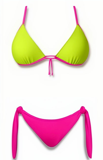 Push-Up Brazilian Bikini Set – Green / Pink Diva Bikini