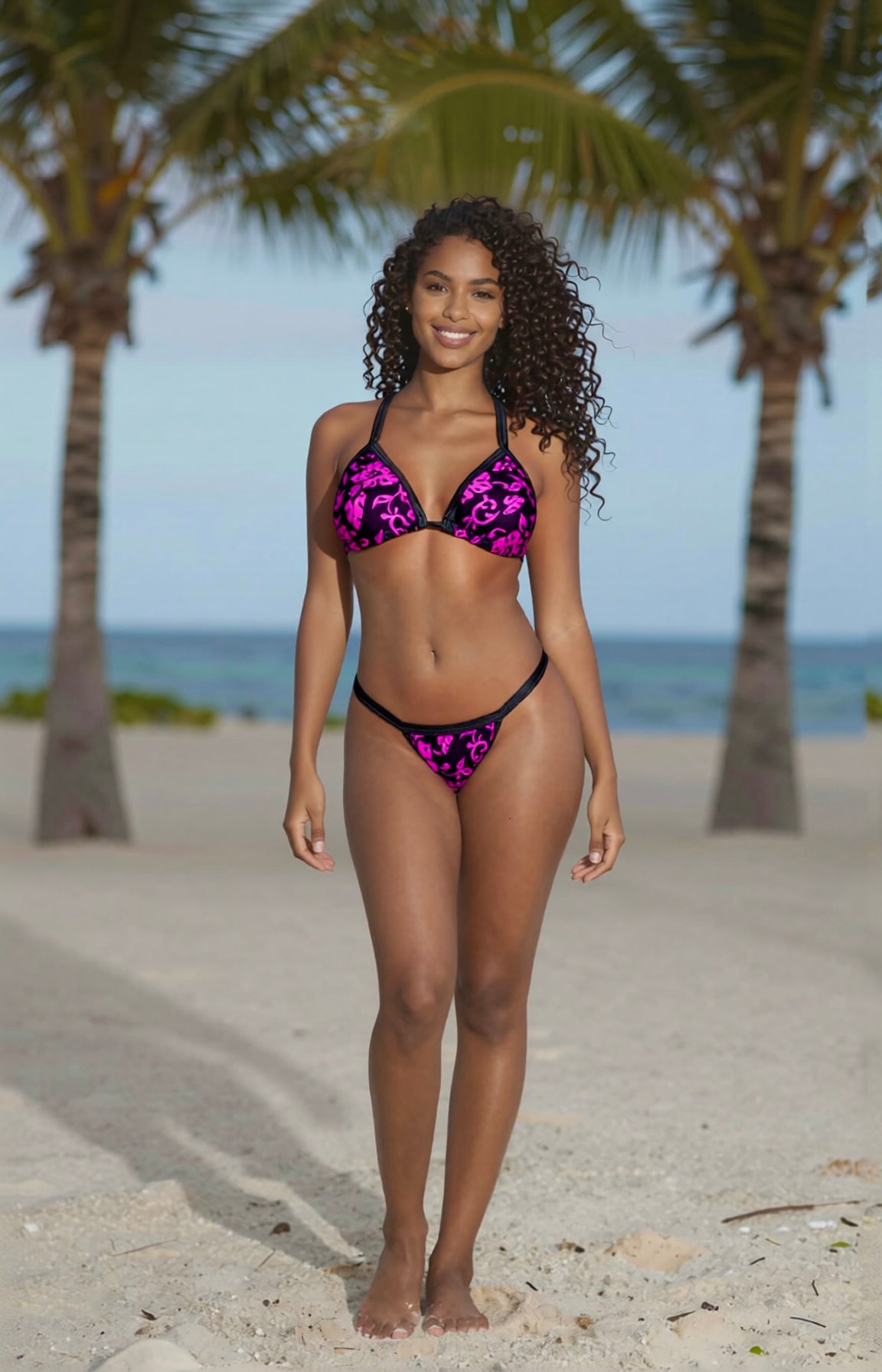 G-String Bikini Set – Black / Pink Diva Bikini