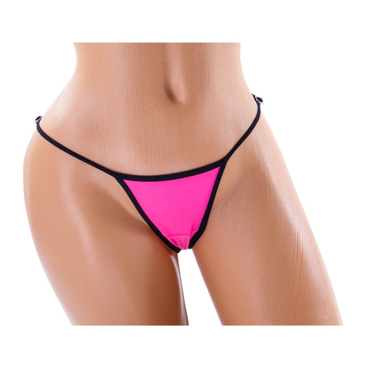G-String Bikini Bottom – Pink / Black Diva Bikini