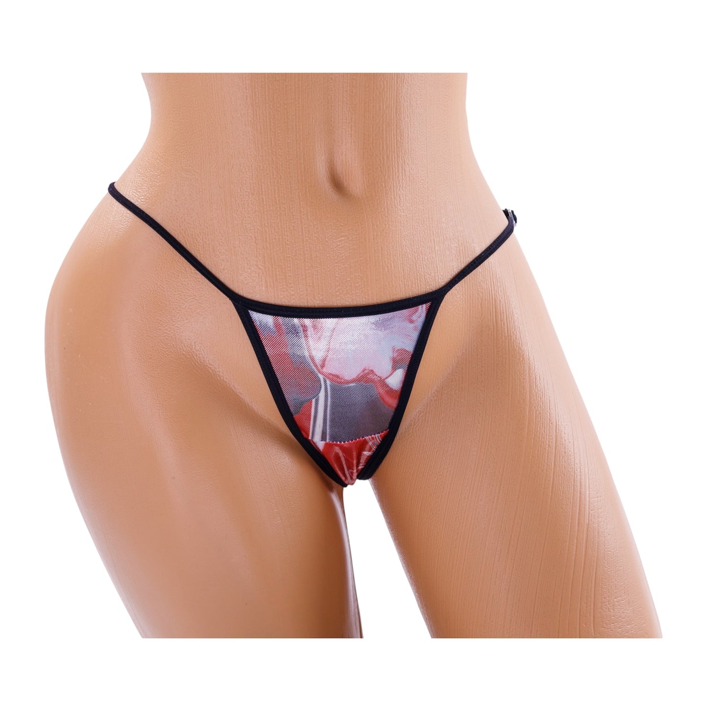 G-String Bikini Bottom – Silver / Black Diva Bikini