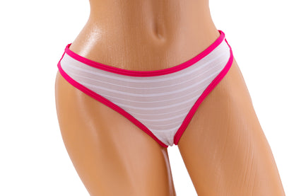 Triple Strap Thong – Pink / White