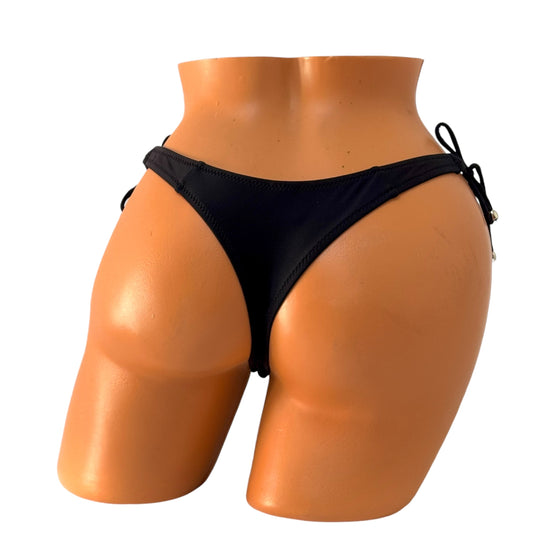Elegant Tie Thong Bikini Bottom – Black Diva Bikini