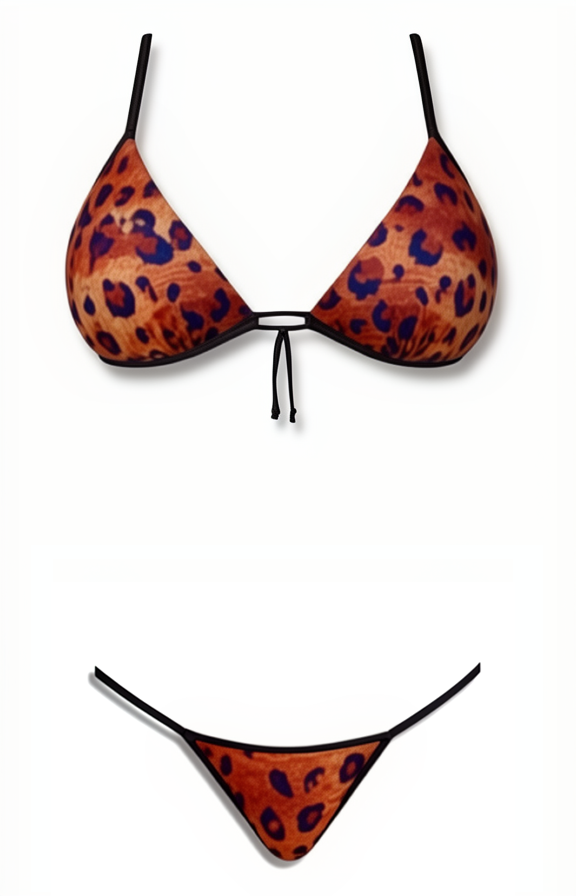 Push-Up G-String Bikini Set – Leopard / Black Diva Bikini