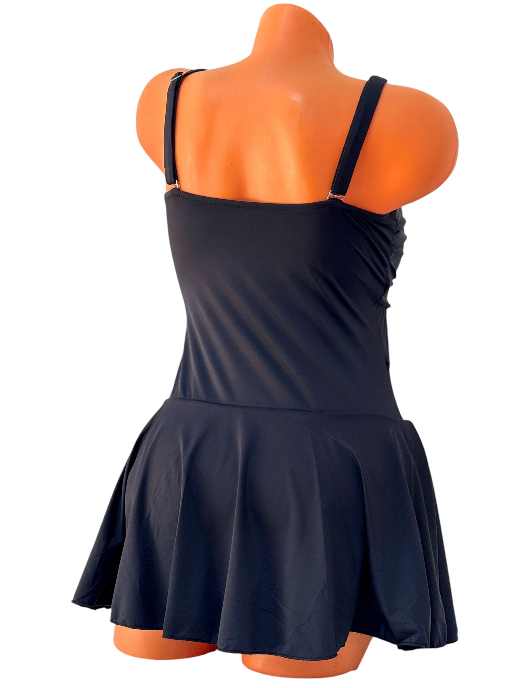 One-Piece Swimsuit With Skirt - Black Diva Bikini