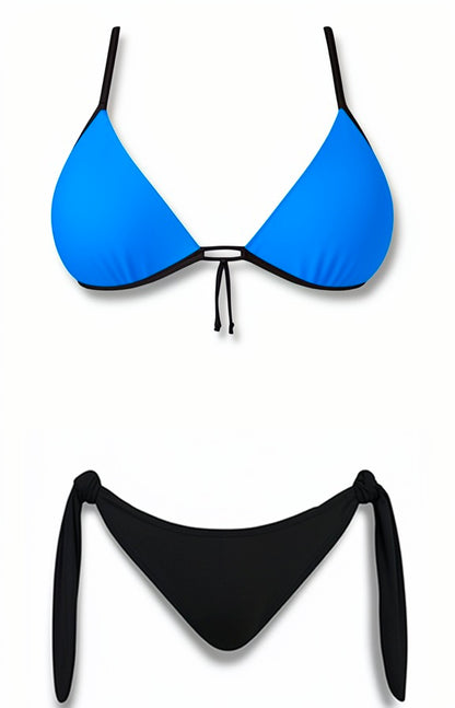 Push-Up Brazilian Bikini Set – Blue / Black Diva Bikini