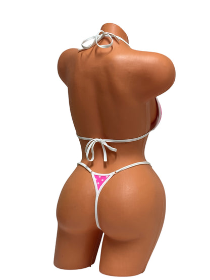 Push-Up G-String Bikini Set – Pink / White