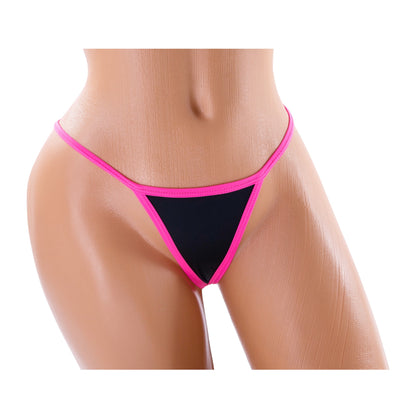 G-String Bikini Bottom – Black / Pink Diva Bikini