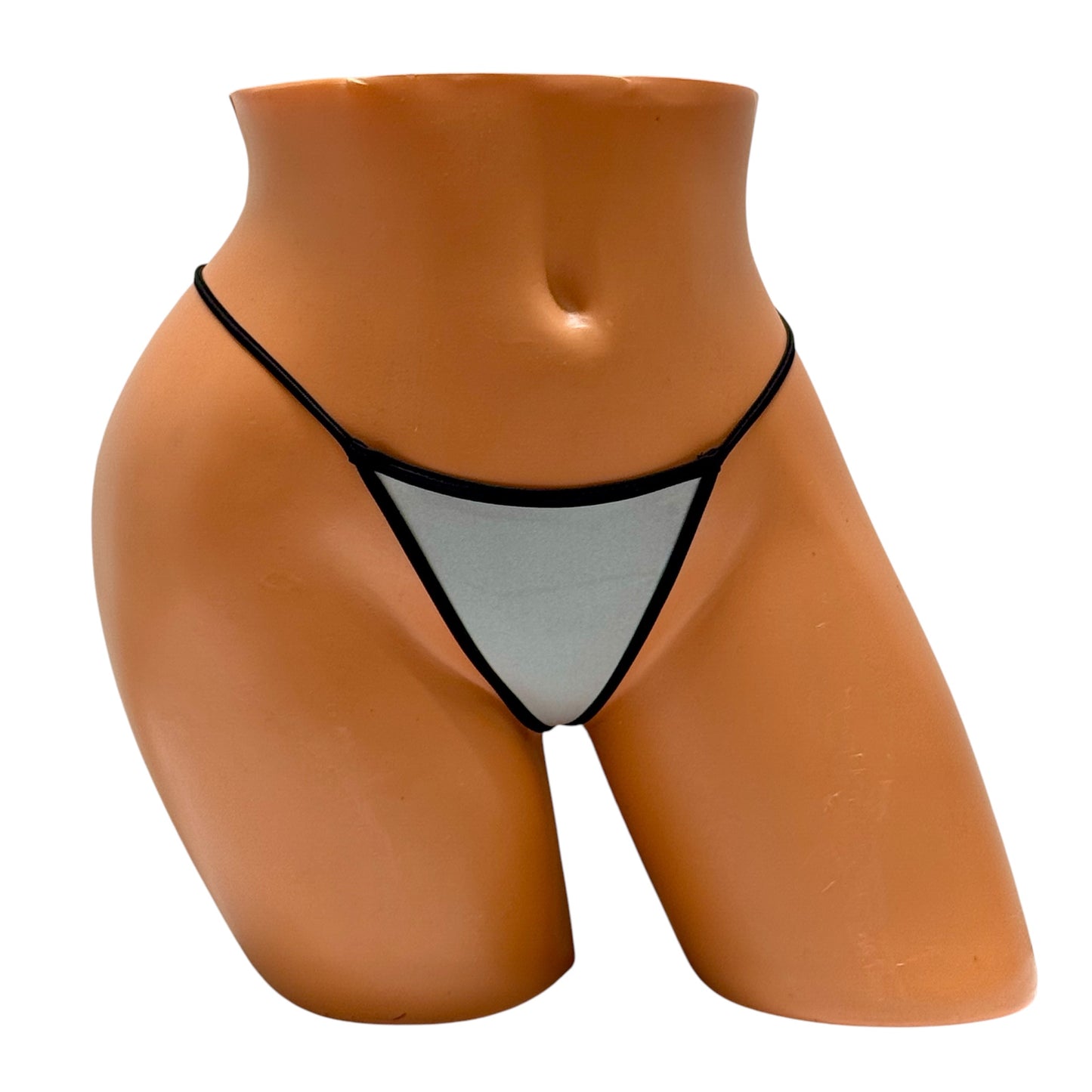 Y-Back Thong – Silver / Black