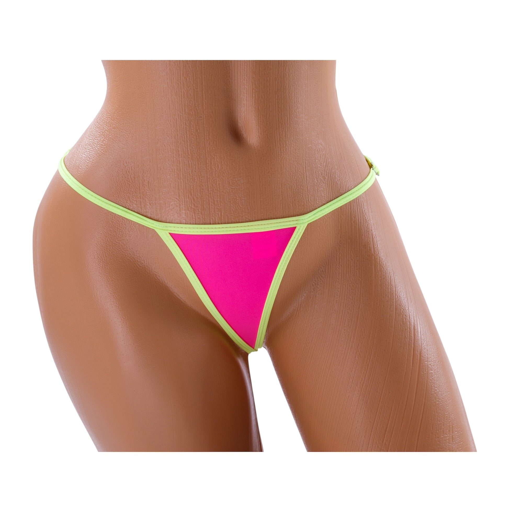 G-String Bikini Bottom – Pink / Green Diva Bikini