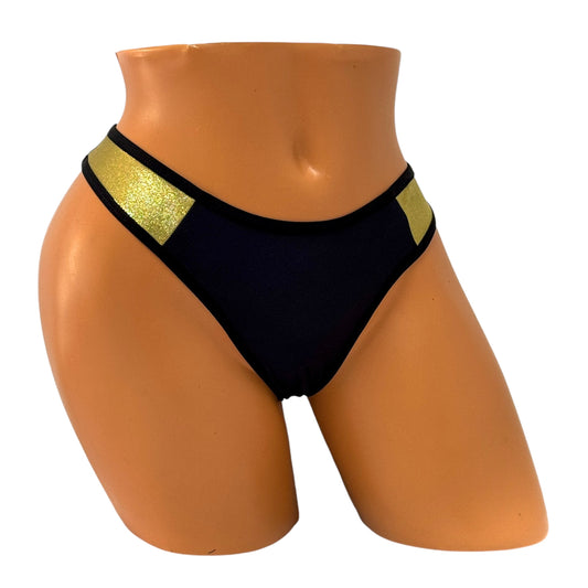Curve Thong Bikini Bottom – Black / Gold Diva Bikini