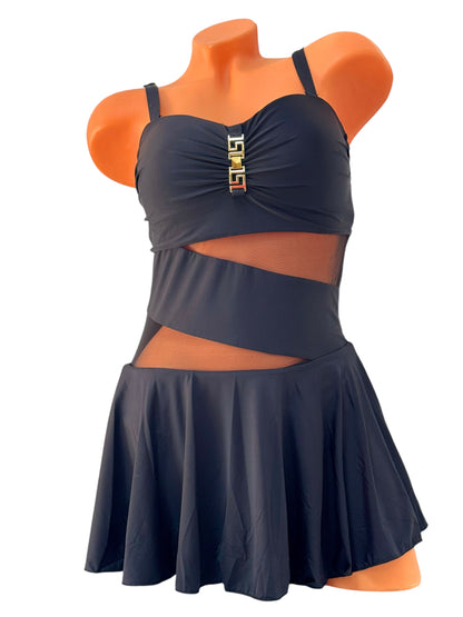 One-Piece Swimsuit With Skirt - Black Diva Bikini