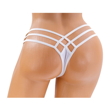 Triple Strap Thong – White