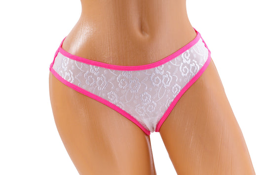 Triple Strap Thong – Pink / White