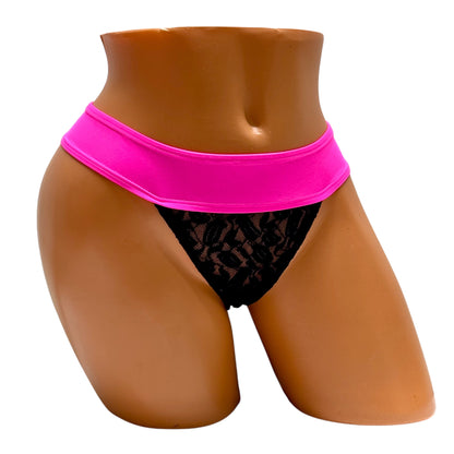 Essential Thongs - Black / Pink