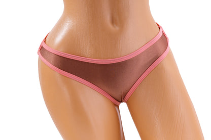 Triple Strap Thong – Pink / Brown