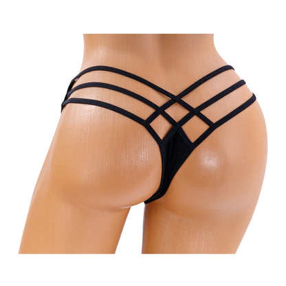 Triple Strap Thong – Black