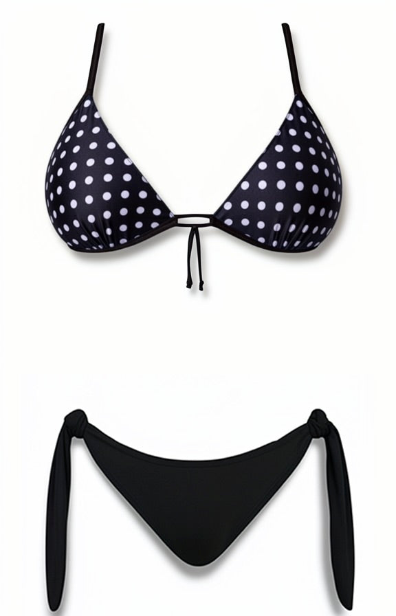 Push-Up Brazilian Bikini Set – Black / White Diva Bikini