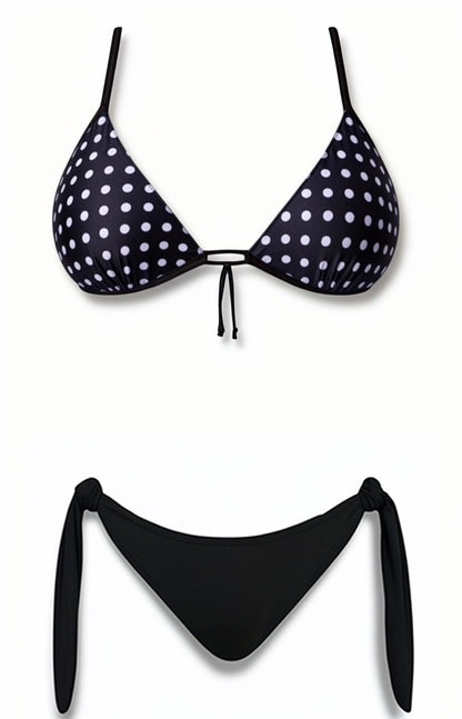 Push-Up Brazilian Bikini Set – Black / White Diva Bikini