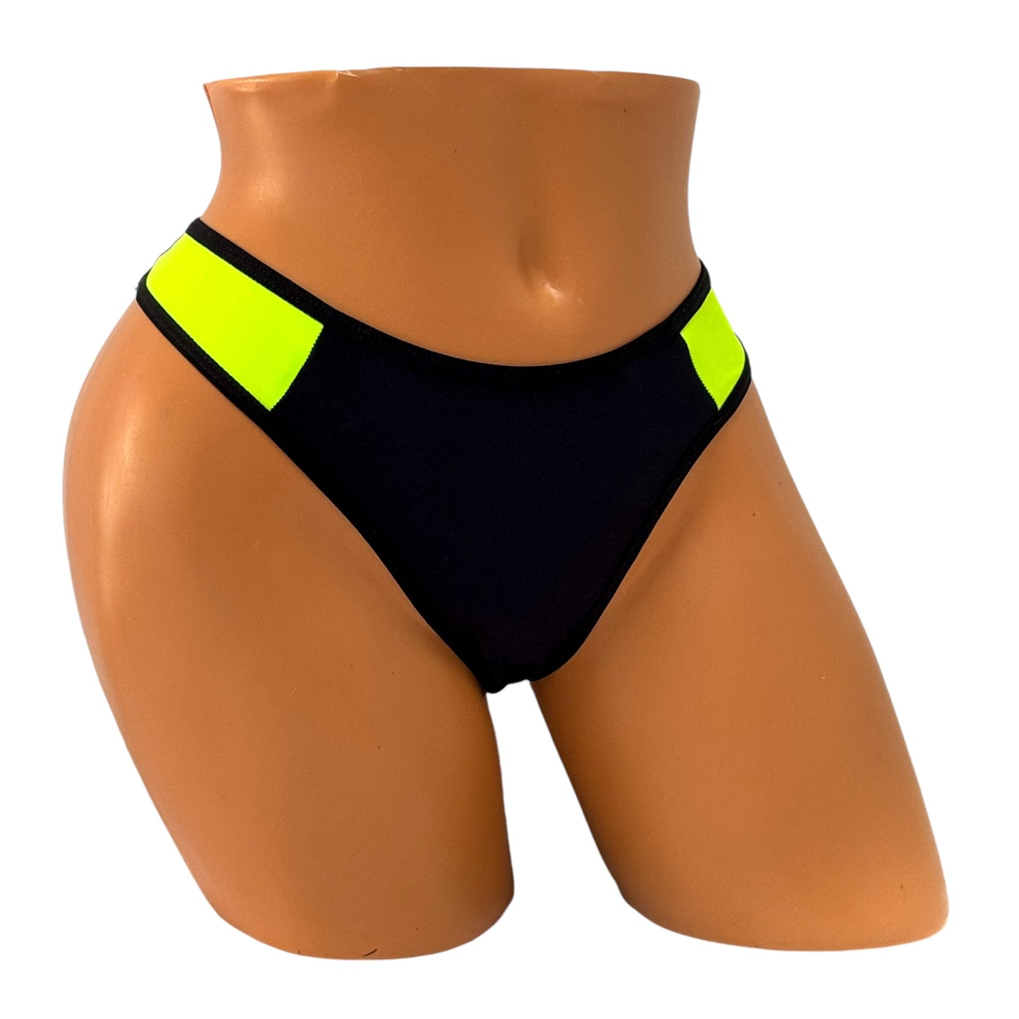 Curve Thong Bikini Bottom – Black / Green Diva Bikini