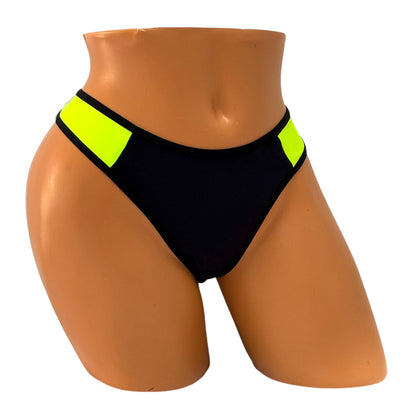 Curve Thong Bikini Bottom – Black / Green Diva Bikini