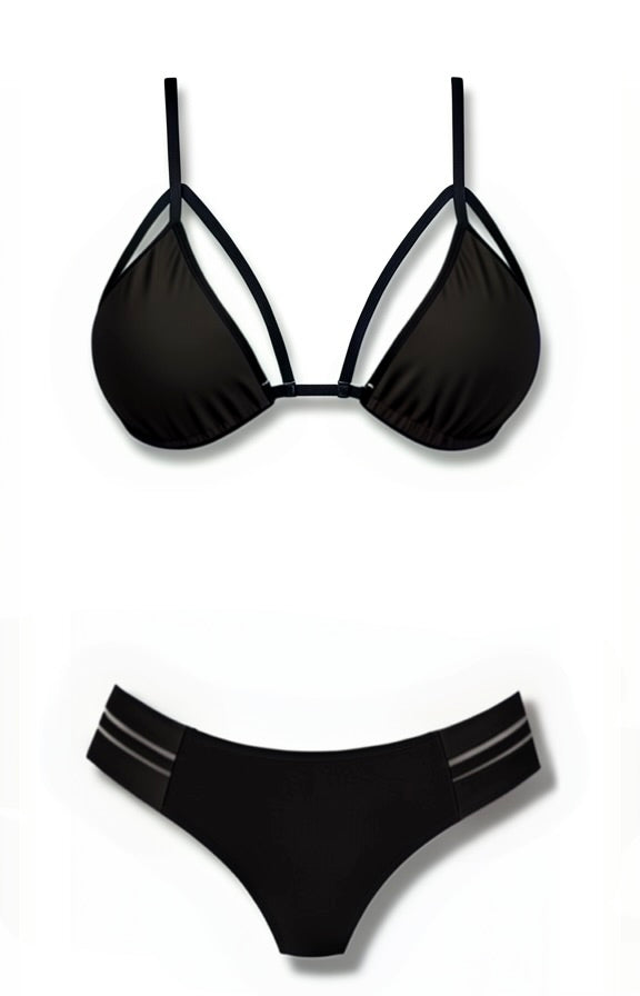 Strappy Brazilian Bikini Set – Black Diva Bikini