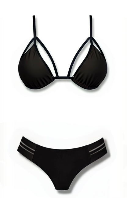 Strappy Brazilian Bikini Set – Black Diva Bikini