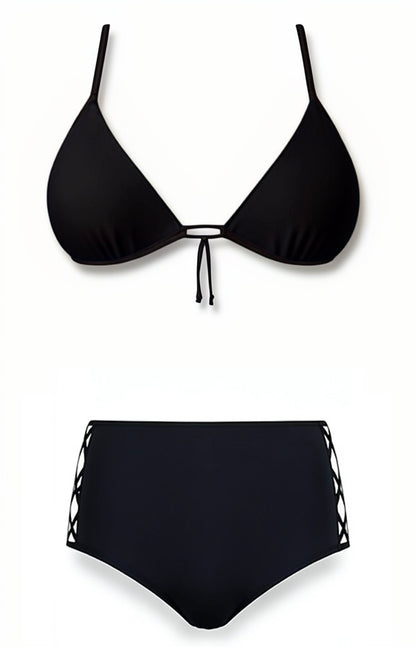 Push-Up High-Waisted Bikini Set – Black Diva Bikini