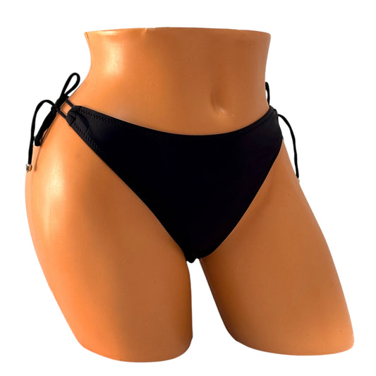Elegant Tie Thong Bikini Bottom – Black Diva Bikini