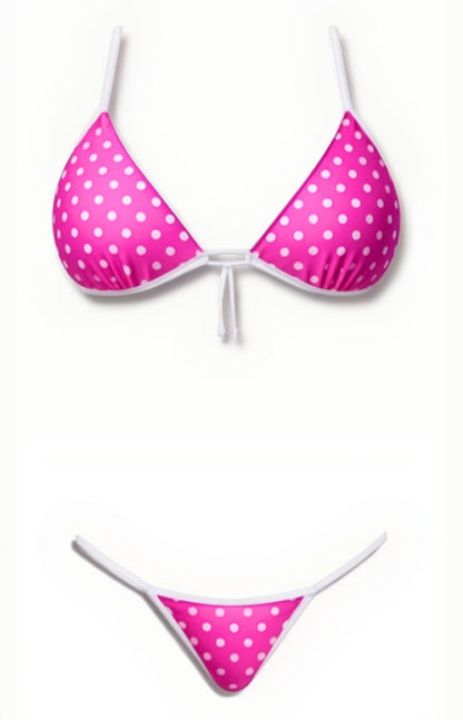 Push-Up G-String Bikini Set – Pink / White Diva Bikini