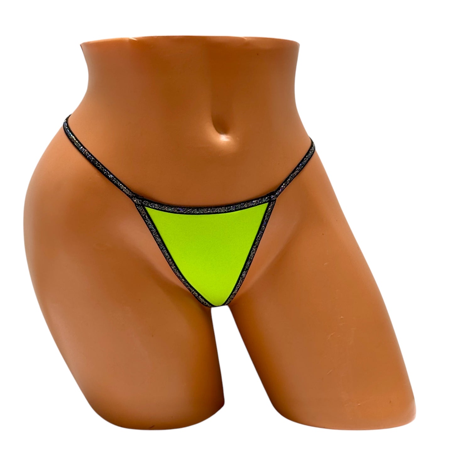 Y-Back Thong – Green / Silver