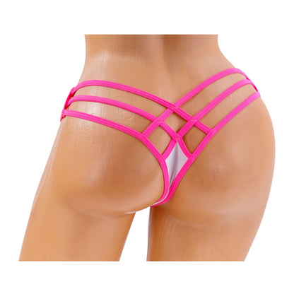 Triple Strap Thong – Pink / White