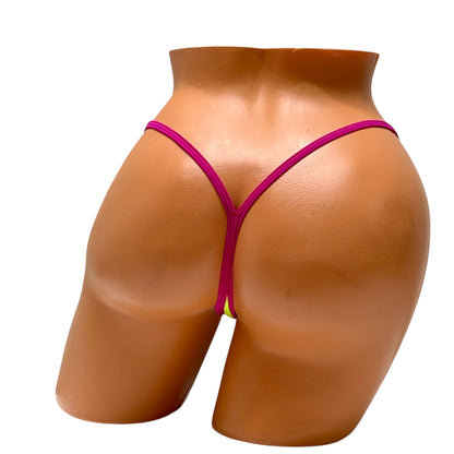 Y-Back Thong – Green / Purple