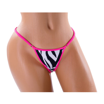 G-String Bikini Bottom – Zebra / Pink Diva Bikini