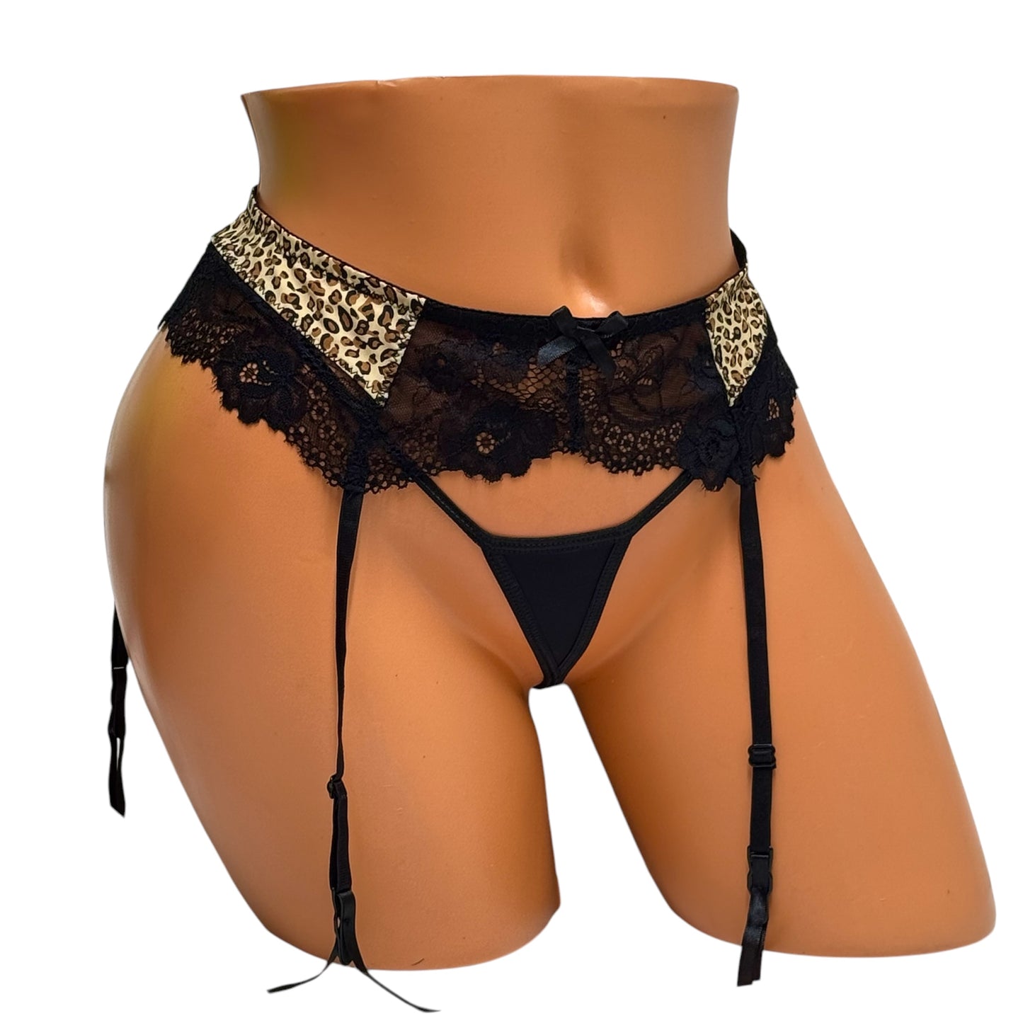 Luxe Garter Sets - Black / Leopard