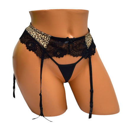 Luxe Garter Sets - Black / Leopard