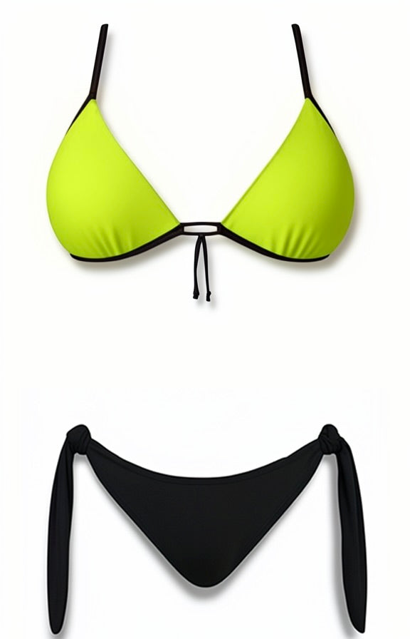 Push-Up Brazilian Bikini Set – Green / Black Diva Bikini