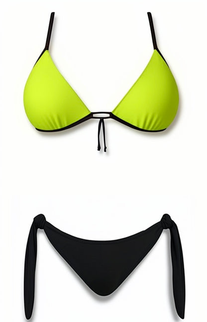 Push-Up Brazilian Bikini Set – Green / Black Diva Bikini