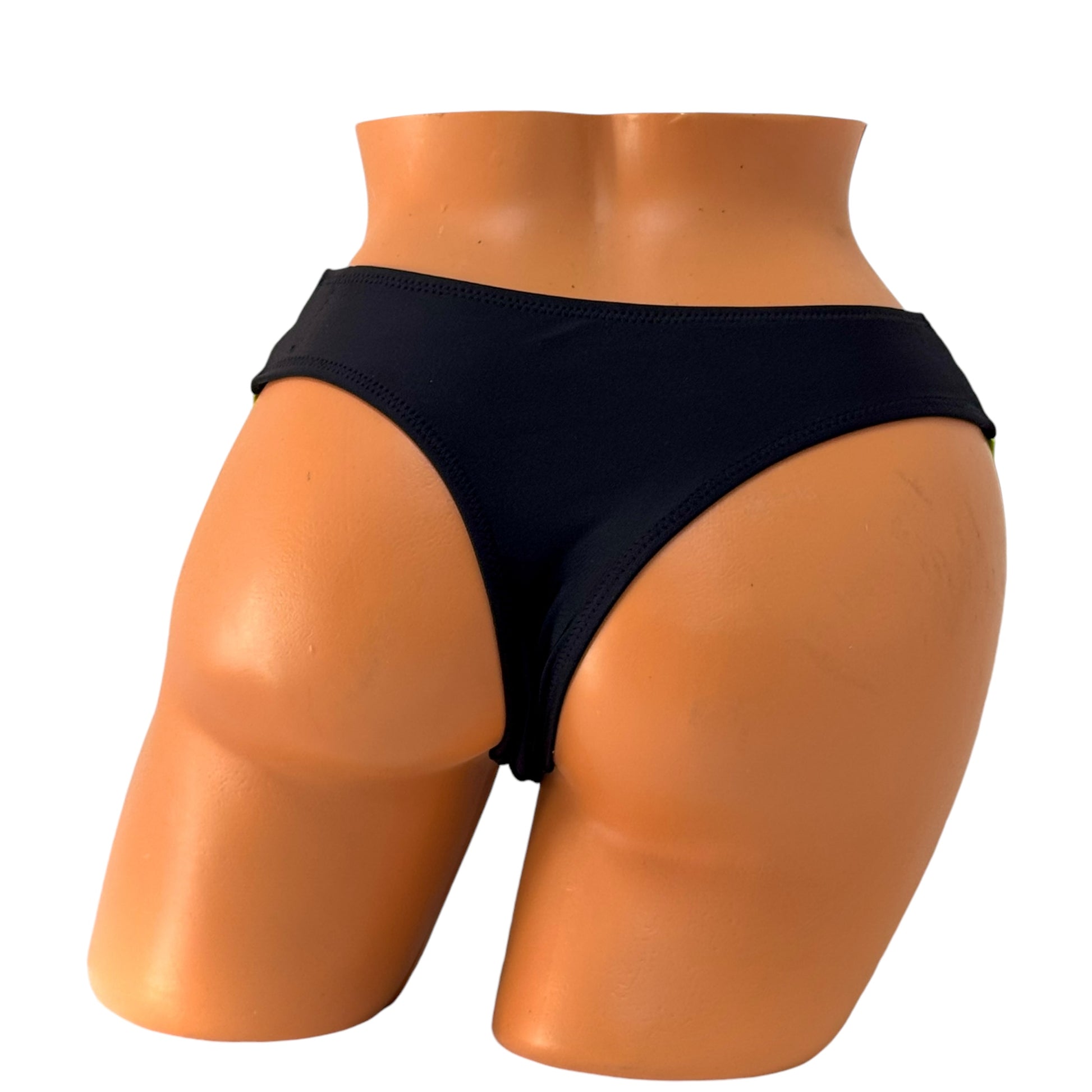 Triple Strap Brazilian Bikini Bottom - Black Diva Bikini
