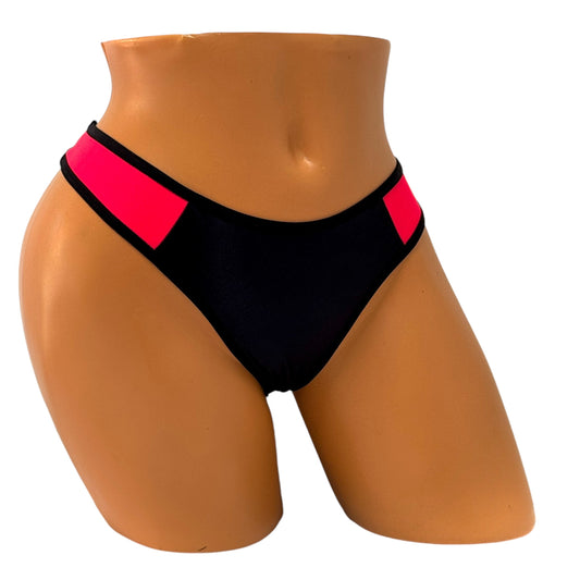 Curve Thong Bikini Bottom – Black / Red Diva Bikini