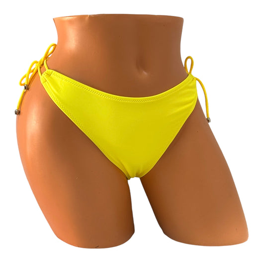 Elegant Tie Thong Bikini Bottom – Yellow Diva Bikini